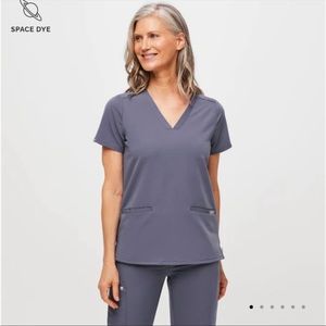 FIGS space navy casma scrup top